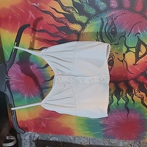 White buttoned crop-top